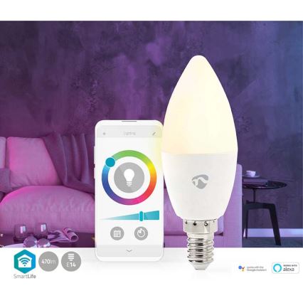 LED RGB Aptumšojama spuldze Smartlife E14/4,9W/230V Wi-Fi 2700-6500K