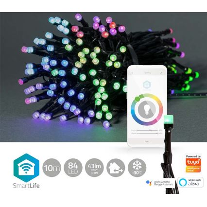 Āra RGB LED Ziemassvētku virtene 84 LED / 8 režīmi 13 m IP65 Wi-Fi Tuya