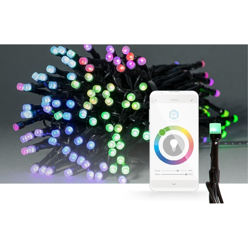 Āra RGB LED Ziemassvētku virtene 84 LED / 8 režīmi 13 m IP65 Wi-Fi Tuya