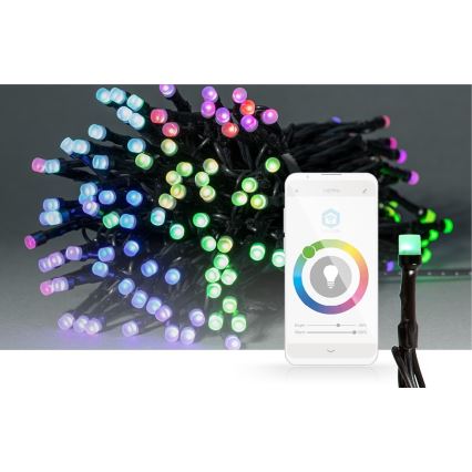 LED RGB Ziemassvēku āra virtene 84xLED/8 funkcijas 13m IP65 Wi-Fi Tuya