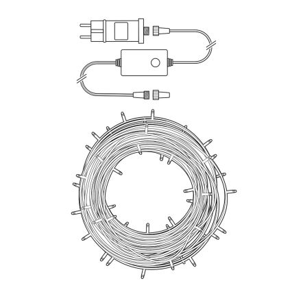 LED Ziemassvētku āra virtene 100xLED/8 funkcijas 15m IP65 Wi-Fi Tuya silti balta