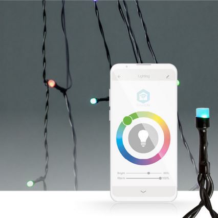 LED RGB gaismas aizkars 240xLED/11 funkcijas 8m IP65 Wi-Fi Tuya