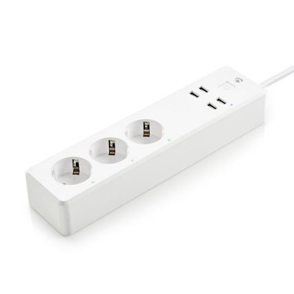 Pagarinātāja vads ar slēdzi WIFI 3z F/4xUSB/16A 1,8 m