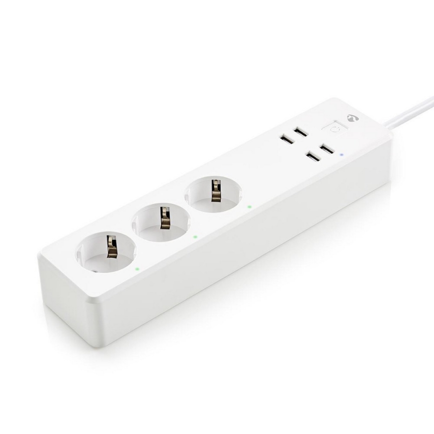 Pagarinātāja vads ar slēdzi WIFI 3z F/4xUSB/16A 1,8 m
