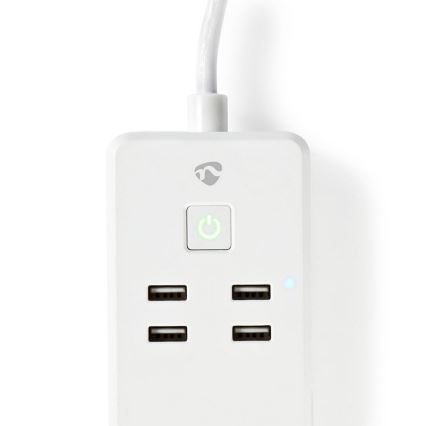 Pagarinātāja vads ar slēdzi WIFI 3z F/4xUSB/16A 1,8 m