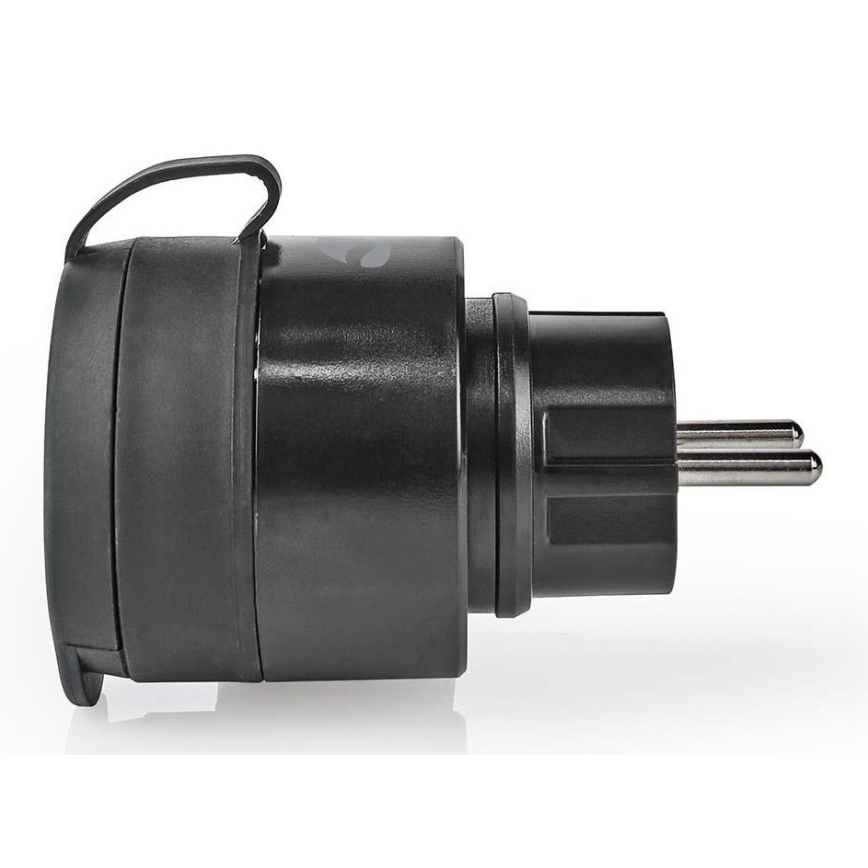 Viedā kontaktligzda 3680W/230V/Schuko Type F/16A Wi-Fi IP44 melna