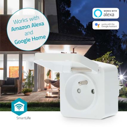 Viedā kontaktligzda 3680W/230V/ Type E/16A Wi-Fi Tuya IP44