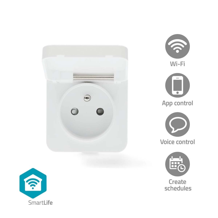 Viedā kontaktligzda 3680W/230V/ Type E/16A Wi-Fi Tuya IP44