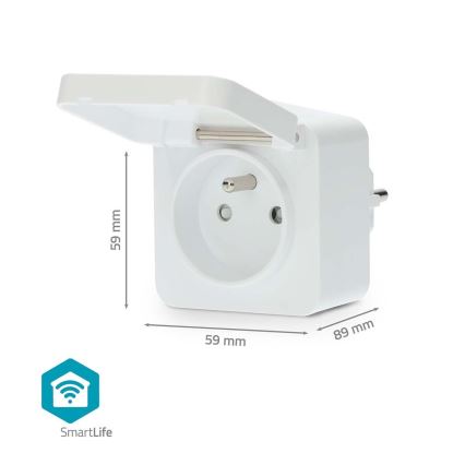 Viedā kontaktligzda 3680W/230V/ Type E/16A Wi-Fi Tuya IP44
