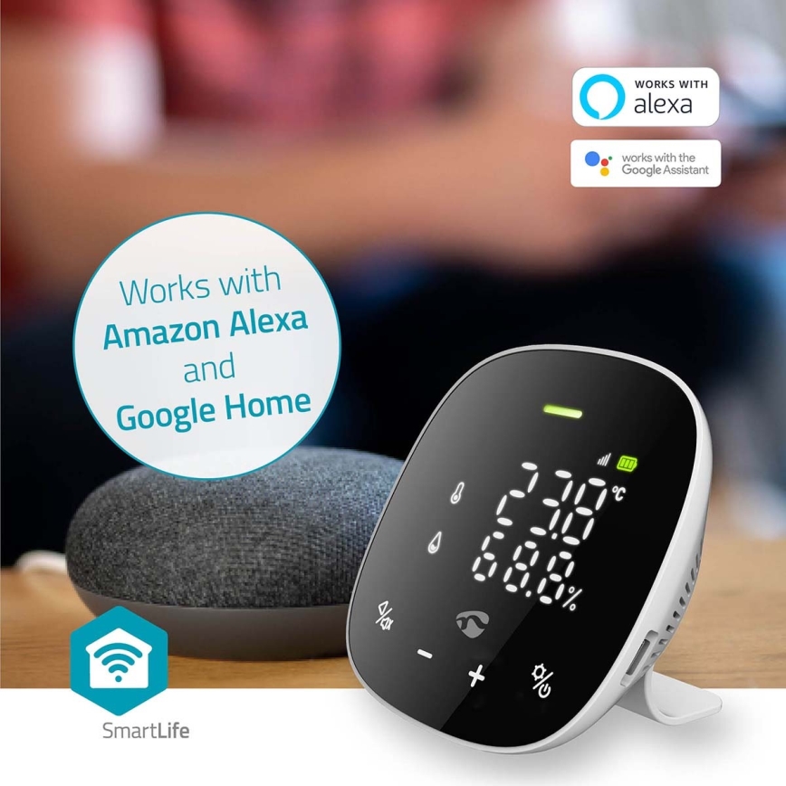 Viedais gaisa kvalitātes monitors ar LED ekrāns SmartLife Wi-Fi