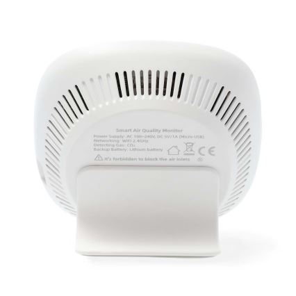 Viedais gaisa kvalitātes monitors ar LED ekrāns SmartLife Wi-Fi