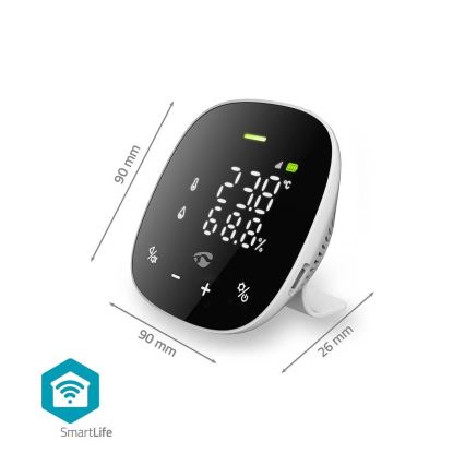 Viedais gaisa kvalitātes monitors ar LED ekrāns SmartLife Wi-Fi