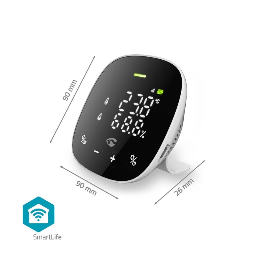 Viedais gaisa kvalitātes monitors ar LED ekrāns SmartLife Wi-Fi