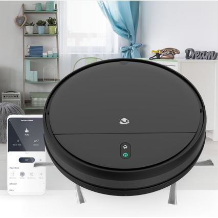 Gudrs robotu putekļsūcējs ar mopu 28W/2500 mAh Wi-Fi melns + tālvadības pults