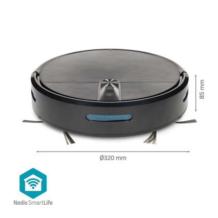 Viedais robotu putekļsūcējs ar mopu SmartLife 2600 mAh Wi‑Fi Tuya melns + tālvadības pults