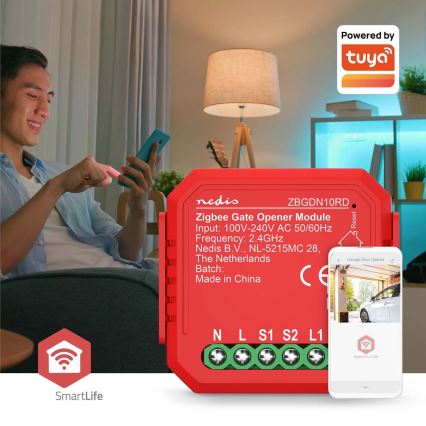 Viedais garāžas durvju slēdzis SmartLife Zigbee Tuya