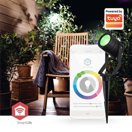 Komplekts 3 gab. LED RGBW regulējamas āra lampas SmartLife LED/3W/230V IP65 Wi-Fi Tuya melnas
