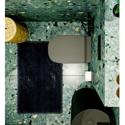 Neslīdošs vannas istabas paklājs CHENILLE 50x80 cm melns