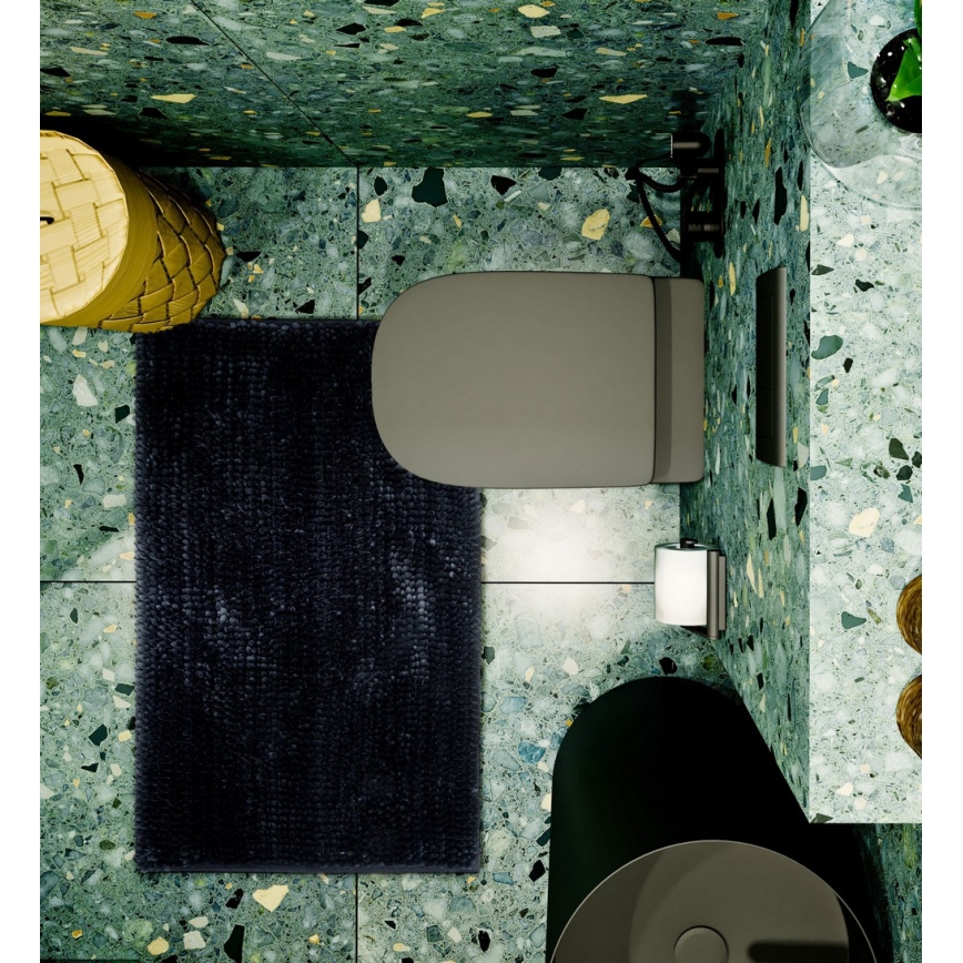 Neslīdošs vannas istabas paklājs CHENILLE 50x80 cm melns