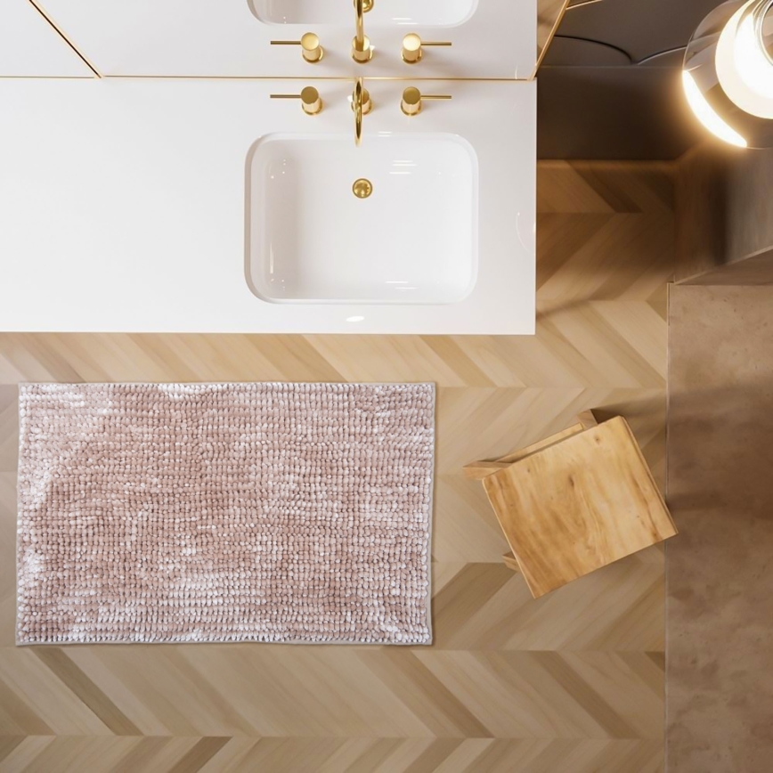 Neslīdošs vannas paklājs CHENILLE 50x80 cm, bēšs