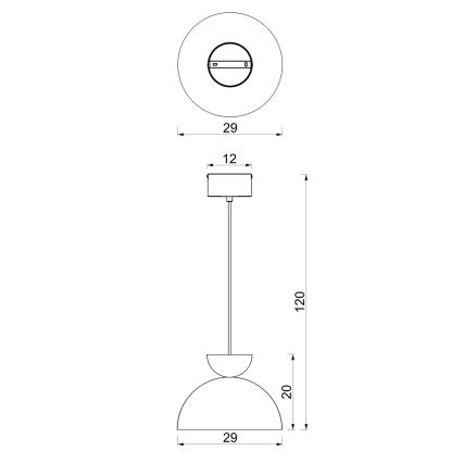 NEVIS pakarināmā lampa uz kabeļa 1xE27/15W/230V Ø 29 cm, burgundijas sarkana