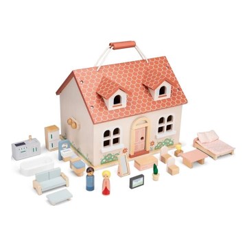 New Classic Toys - Koka leļļu māja sarkana