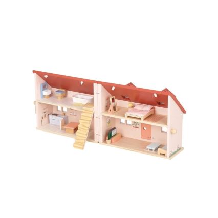 New Classic Toys - Koka leļļu māja sarkana