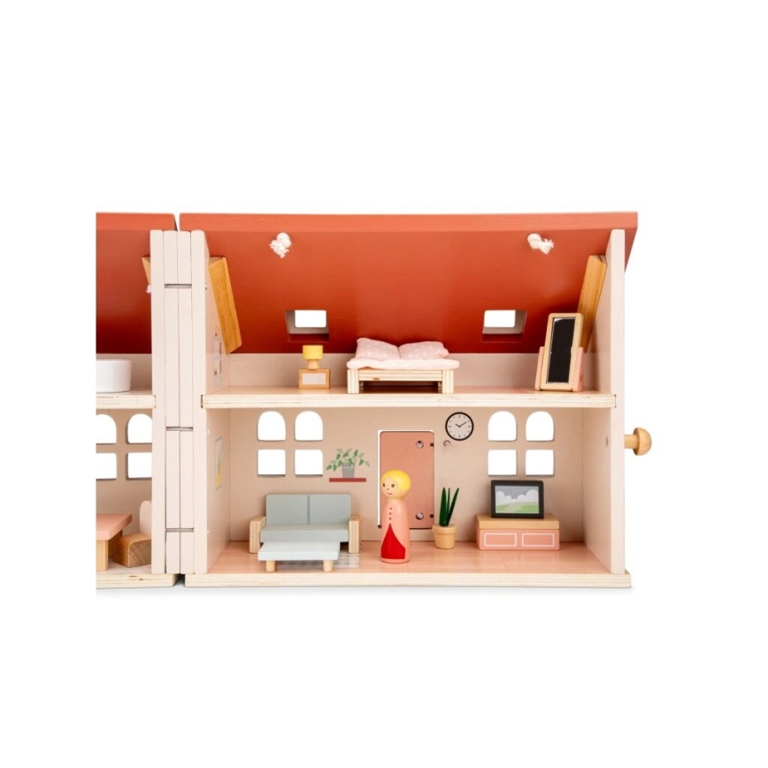 New Classic Toys - Koka leļļu māja sarkana