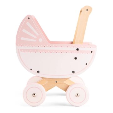 New Classic Toys - Koka leļļu ratiņi rozā