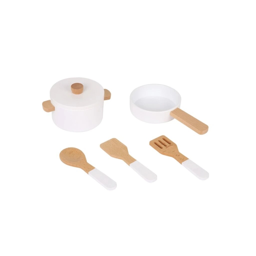 New Classic Toys - Koka virtuve ar piederumiem balta/marmora dekors