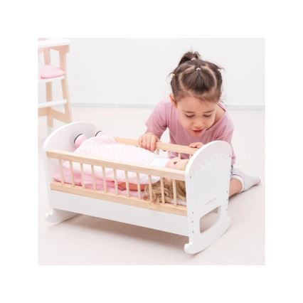 New Classic Toys - Leļļu koka gulta rozā