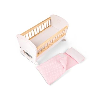 New Classic Toys - Leļļu koka gulta rozā