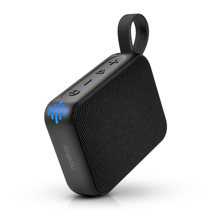 Niceboy Atom 4 - LED Bezvadu skaļrunis ar mikrofonu 6W/1000 mAh IP67 melna