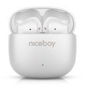 Niceboy Beans 4 POP - Bezvadu austiņas  200 mAh + 2x 30 mAh IPX4 balta