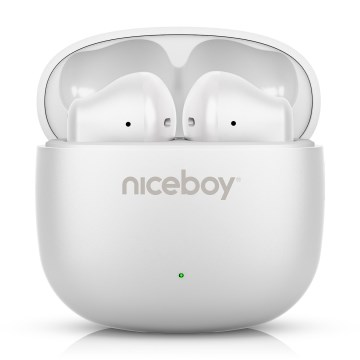 Niceboy Beans 4 POP - Bezvadu austiņas  200 mAh + 2x 30 mAh IPX4 balta