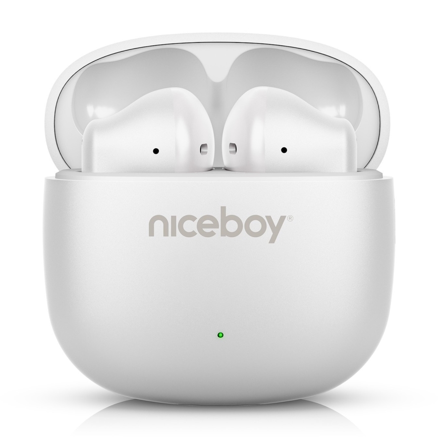 Niceboy Beans 4 POP - Bezvadu austiņas  200 mAh + 2x 30 mAh IPX4 balta