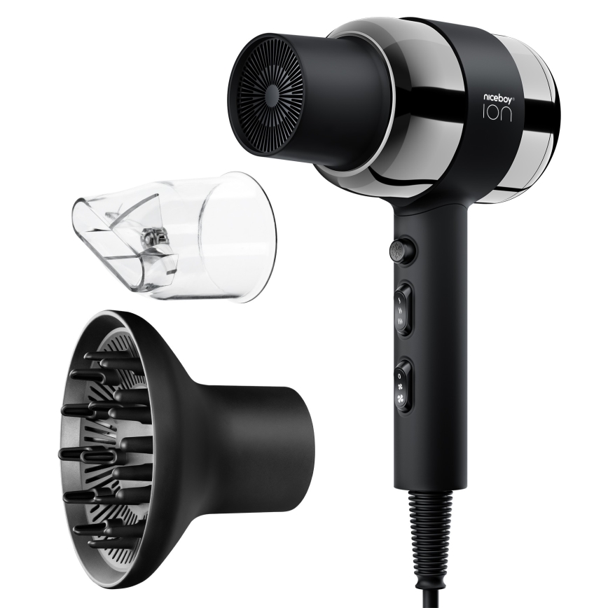 Niceboy ION AirSonic PRO - Matu fēns 2200W/230V melna