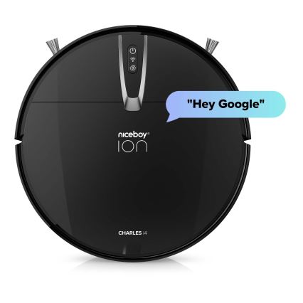 Niceboy ION Charles i4 - Viedais 2in1 robotu putekļsūcējs 4400 mAh Wi-Fi melns + tālvadības pults