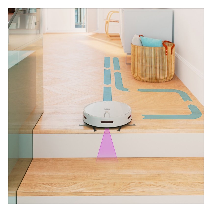 Niceboy ION Charles i4 - Viedais robota putekļu sūcējs 2in1 4400 mAh Wi-Fi balta + tālvadības pults