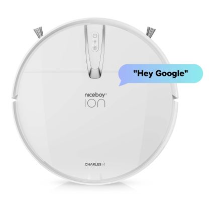 Niceboy ION Charles i4 - Viedais robota putekļu sūcējs 2in1 4400 mAh Wi-Fi balta + tālvadības pults