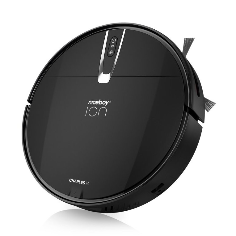 Niceboy ION Charles i4 - Viedais robota putekļu sūcējs 2in1 4400 mAh Wi-Fi melna + tālvadības pults