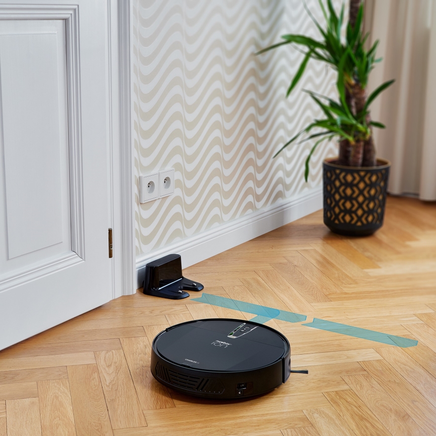 Niceboy ION Charles i4 - Viedais robota putekļu sūcējs 2in1 4400 mAh Wi-Fi melna + tālvadības pults