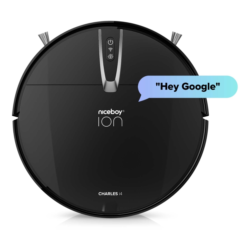 Niceboy ION Charles i4 - Viedais robota putekļu sūcējs 2in1 4400 mAh Wi-Fi melna + tālvadības pults