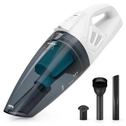 Niceboy ION Hurricane R1 - Uzlādējams rokas putekļu sūcējs 50W/2200 mAh balta/zila