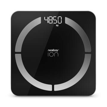 Niceboy ION SmartScale - Viedie digitālie personīgie svari 3xAAA melna