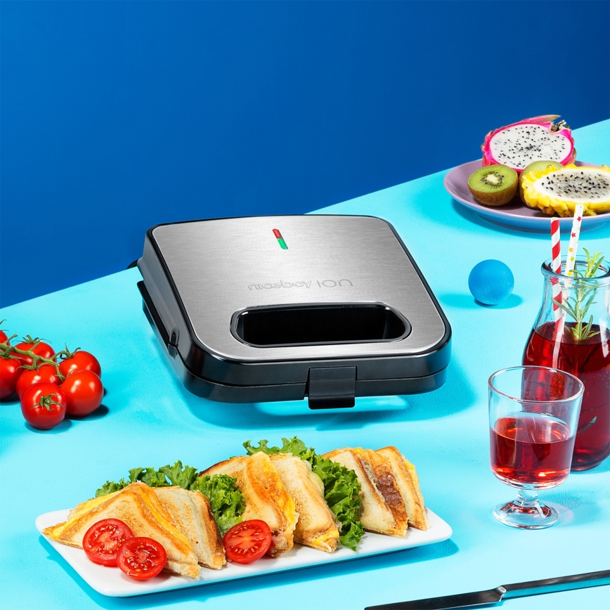 Niceboy ION Snacker S1 - Sviestmaižu pagatavošanas ierīce 750W/230V matēts hroms/melna