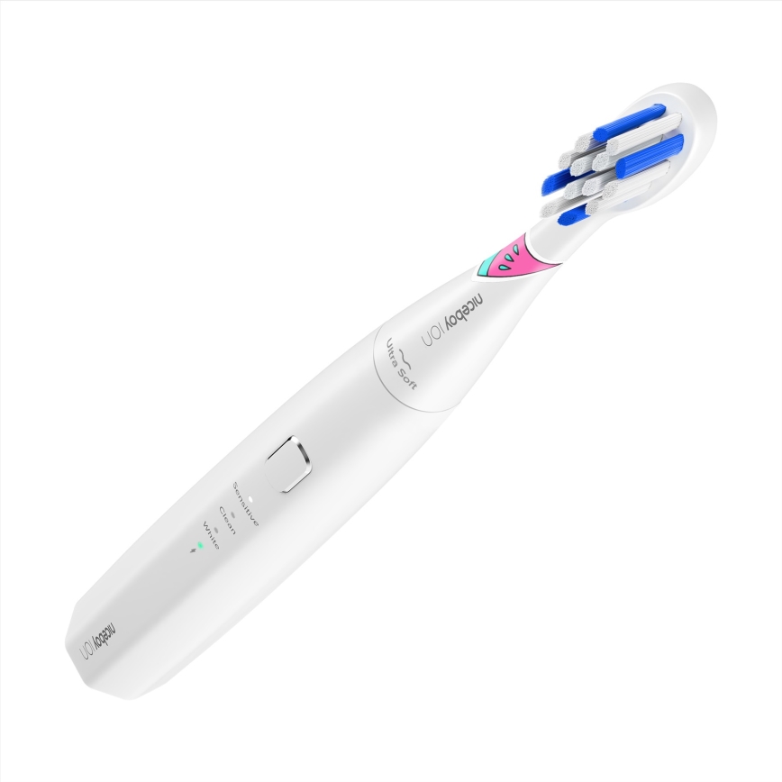 Niceboy ION Sonic Kids - Bērnu soniska zobu suka 500 mAh IPX7 balta