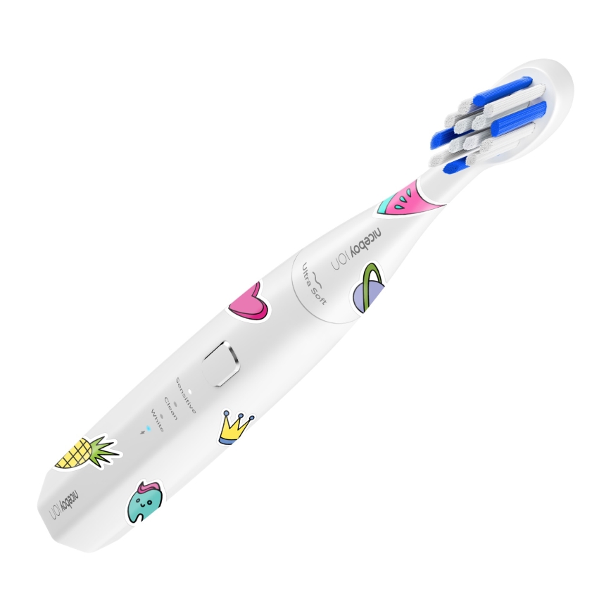 Niceboy ION Sonic Kids - Bērnu ultraskaņas zobu birste 500 mAh IPX7 balta