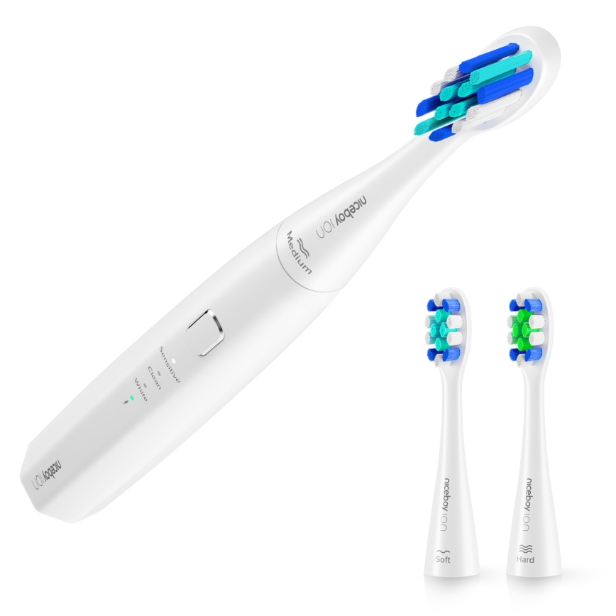 Niceboy ION Sonic Lite - Soniska zobu birste 500 mAh IPX7 balta