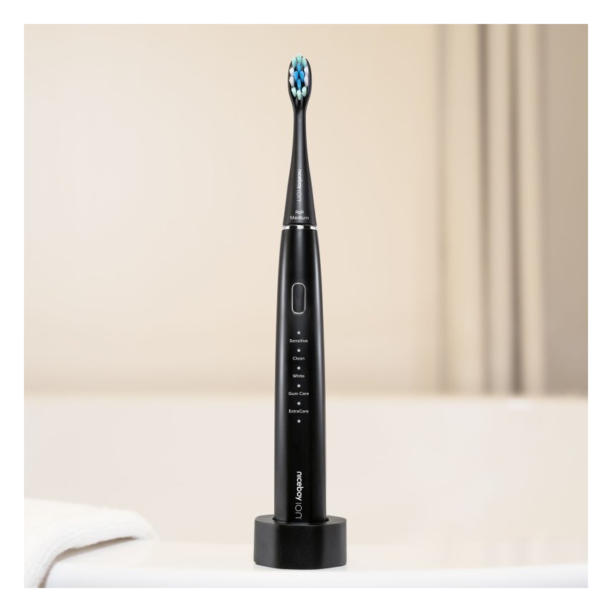 Niceboy ION Sonic - Soniska zobu birste 800 mAh IPX7 melna